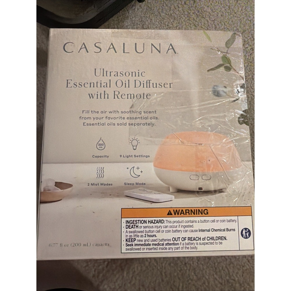 200ml Essential Oil Diffuser White - Casaluna New Open Box Remote Control Nice